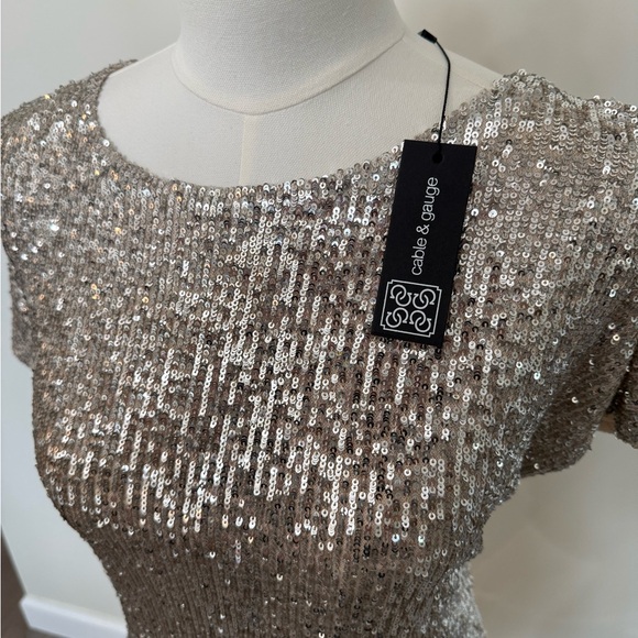 Cable & Gauge Silver Sequin Dress - Picture 3 of 8
